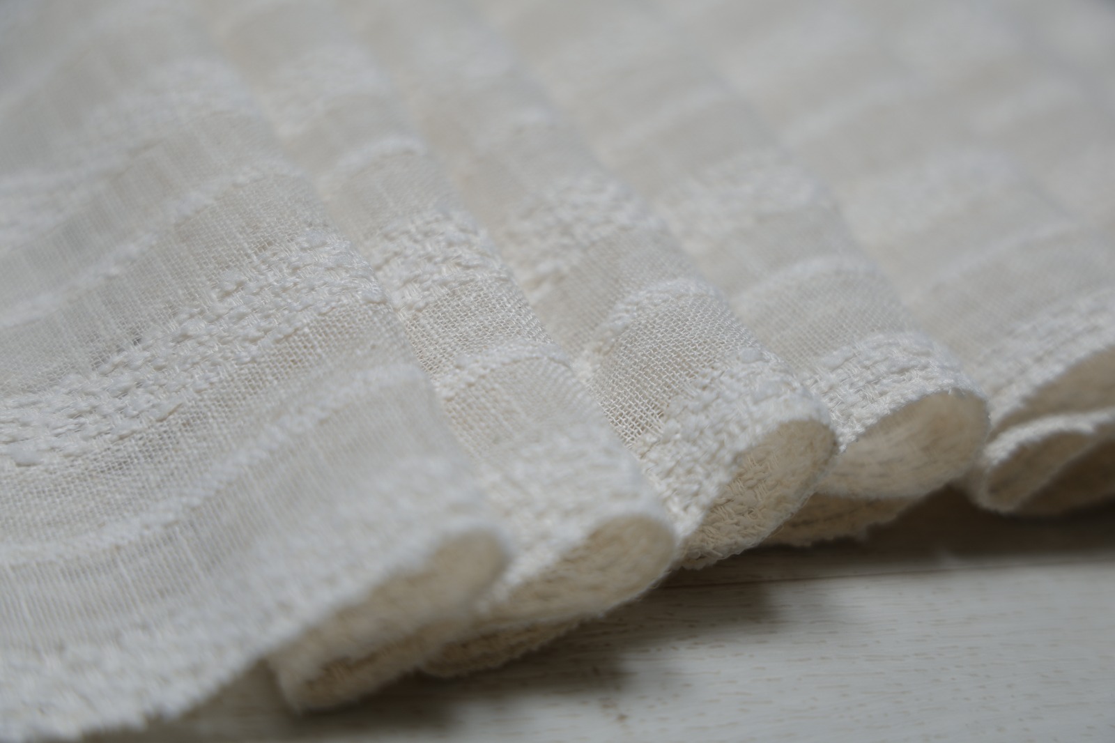 Engineered fancy yarn detail showing texture and depth